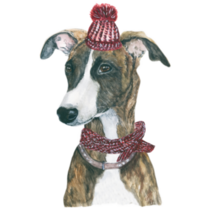 Winter Whippet Sticker