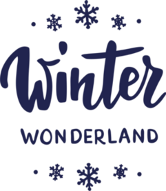 Winter Wonderland Text and Snowflakes Sticker