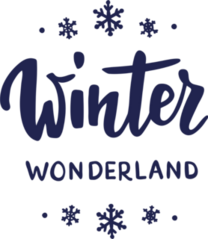 Winter Wonderland Text and Snowflakes Sticker