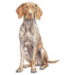 Wirehaired Vizsla Watercolor Sticker
