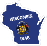 Wisconsin Flag State Sticker