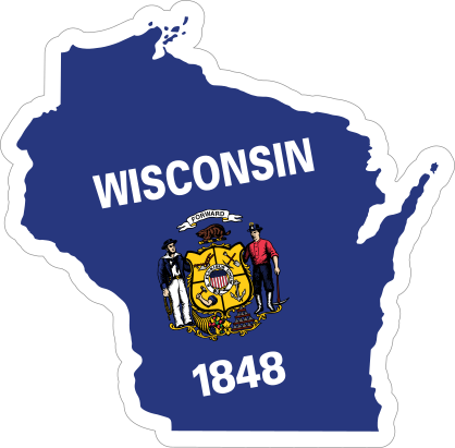 Wisconsin Flag State Sticker