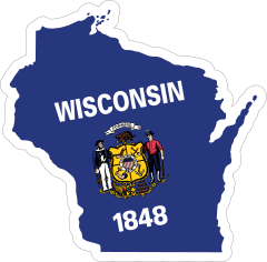 Wisconsin Flag State Sticker