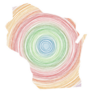 Wisconsin Map Filled With Concentric Circles Sticker