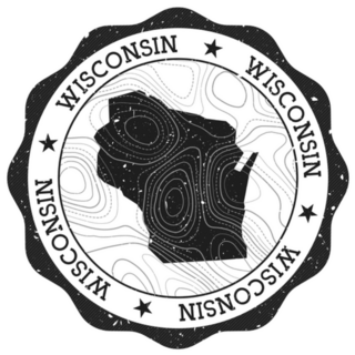 Wisconsin Outdoor Stamp Round Sticker