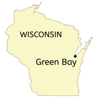 Wisconsin State Map Green Bay City Sticker