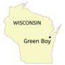 Wisconsin State Map Green Bay City Sticker