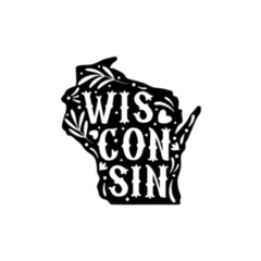 Wisconsin State Map With Doodle Decorative Ornaments Sticker