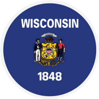 Wisconsin Usa Round State Flag Sticker