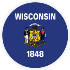 Wisconsin Usa Round State Flag Sticker