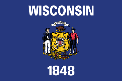 Wisconsin Wi State Flag Sticker