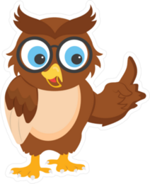 Wise Brown Owl Pointing Sticker