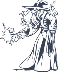 Wise Wizard Casting Magic Sticker