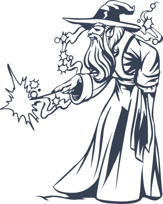 Wise Wizard Casting Magic Sticker