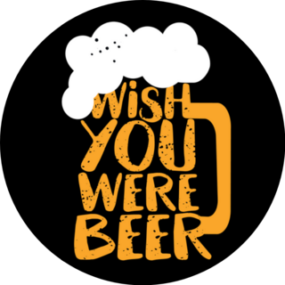 Wish You Were Beer Funny Illustration Sticker