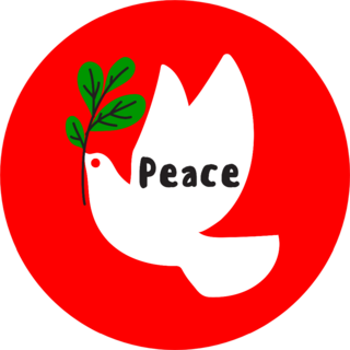 Wishes Of Peace And White Dove Holding Green Branch Sticker