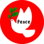 Wishes Of Peace And White Dove Holding Green Branch Sticker