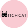 Witch Cat Pink Logo Sticker