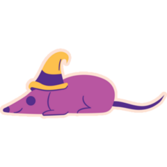 Witch Mouse In Hat Sticker
