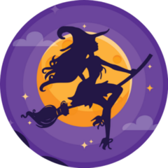 Witch on a Broom Sticker