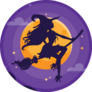 Witch on a Broom Sticker