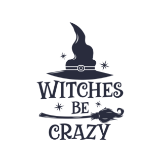 Witches Be Crazy Illustration and Lettering Sticker