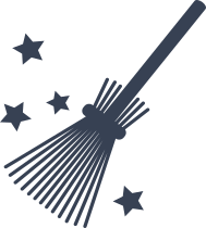 Witches Broom With Stars Sticker