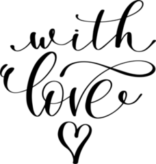 With Love Hand Lettering Sticker