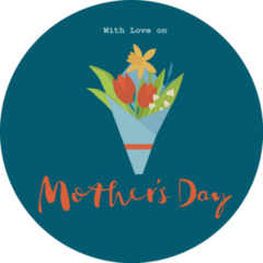 With Love On Mothers Day Card With Tulips Sticker