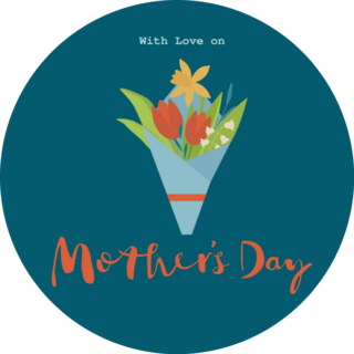 With Love On Mothers Day Card With Tulips Sticker