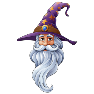 Wizard Cartoon Head Sticker