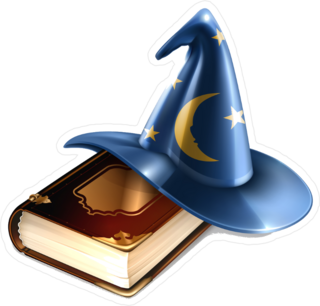 Wizard Hat And Old Book Sticker