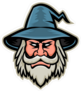 Wizard Head Sports Mascot Sticker