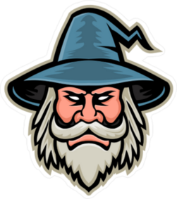 Wizard Head Sports Mascot Sticker