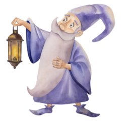 Wizard Holds Lantern Sticker
