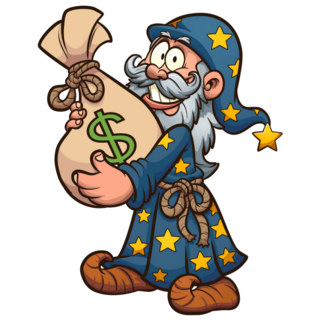 Wizard Money Bag Sticker