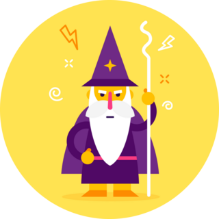 Wizard On Yellow Sticker
