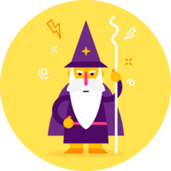 Wizard On Yellow Sticker