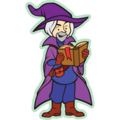Wizard Reading Sticker