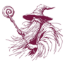 Wizard Red Sketch Sticker