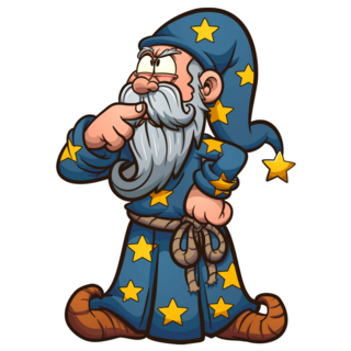 Wizard Thinking Sticker