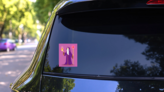 Wizard With Fireball And Staff Sticker on a Rear Car Window (New) example