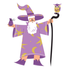 Wizard With Owl Sticker