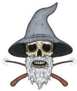 Wizards Skull With Crossed Wands Sticker