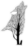 Wolf and Tree Double Exposure Sticker