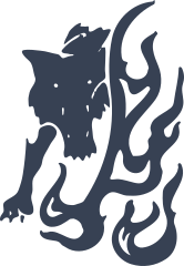 Wolf Behind Fire Sticker