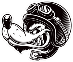 Wolf Biker Sticker