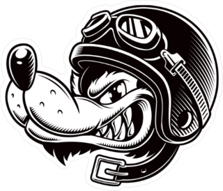 Wolf Biker Sticker