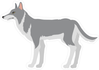 Wolf Cartoon Character Sticker