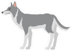 Wolf Cartoon Character Sticker